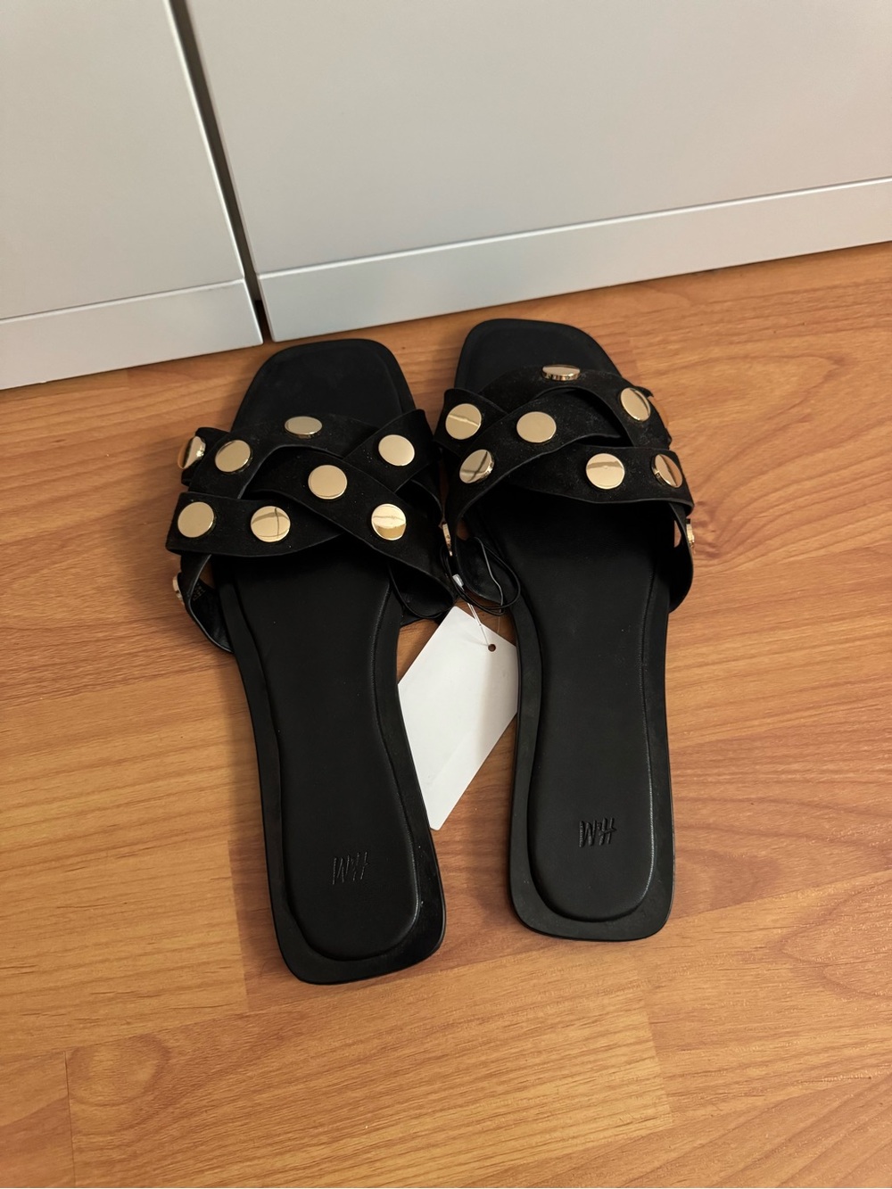 H&M black gold sandals